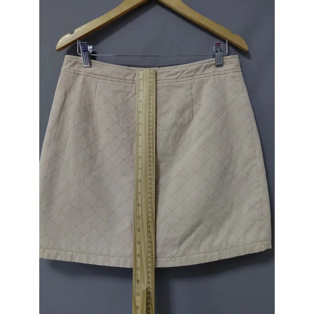 Fate 100% Cotton Button Front Mini Skirt Solid Lined Women See Measurements